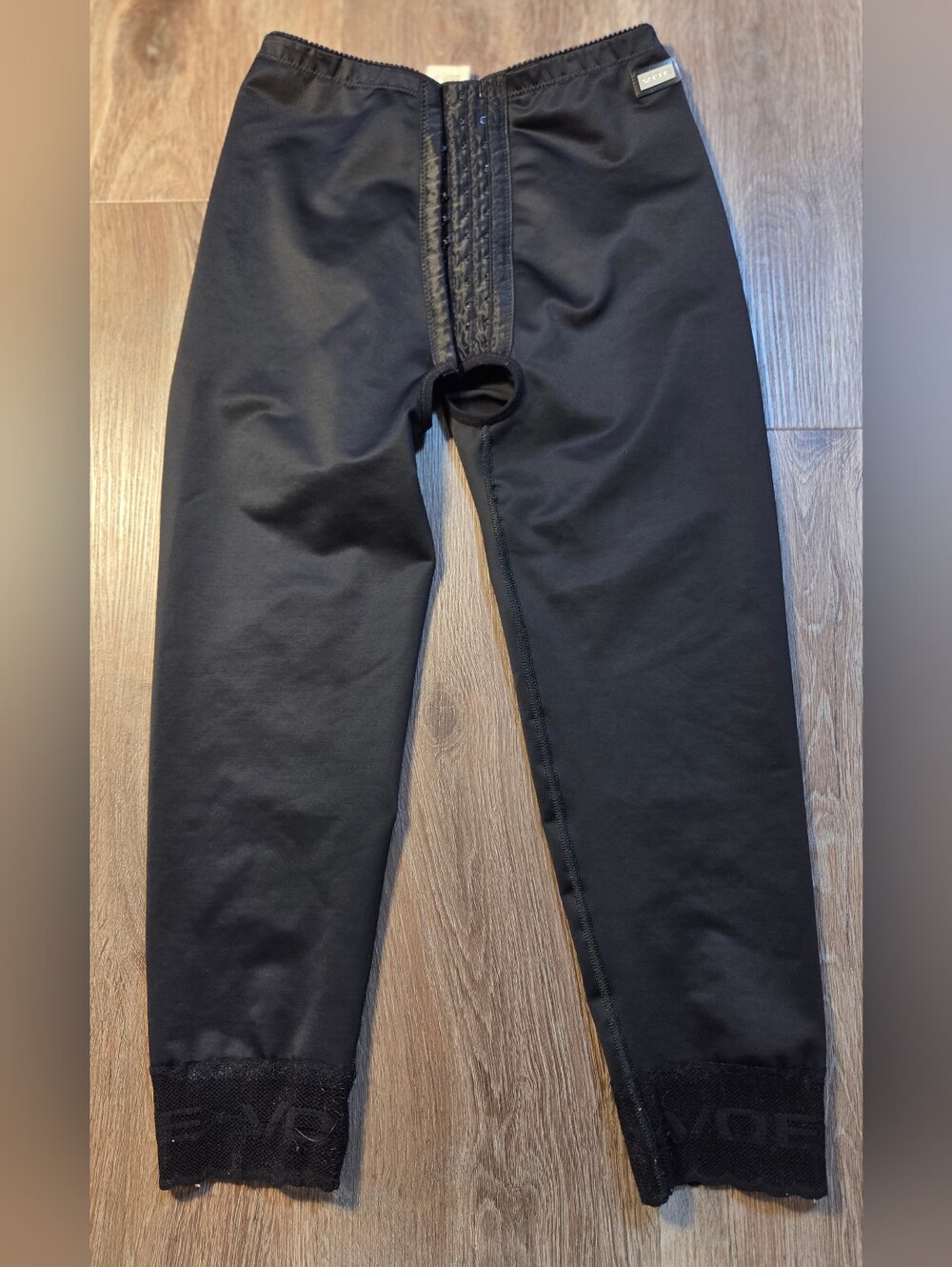 VOE Black Compression Girdle Leggings XS Post Surgery Shapewear Hook Eye